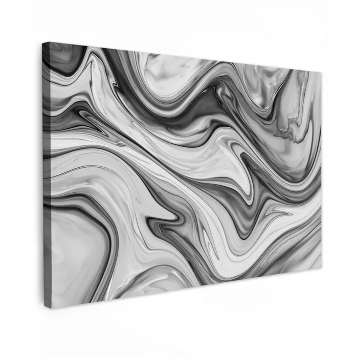 Marmer - Patronen - Grijs - Marmerlook - Zwart canvas 2cm klein -z3d