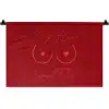 big heart small titties - Hart - Rood Wandkleed katoen klein -zz3d
