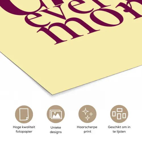 Cherish every moment - Cocktailglas - Geel poster papier klein -closeup_NL
