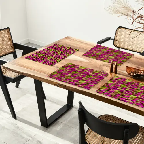 Roze - Groen - Neon - Dieren Placemat vinyl groot 368 -zzsfeer4_Kitchenyeah-website