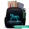 Futuristisch galopperend paard Rugzak - Zwart middel -inhoud_NL