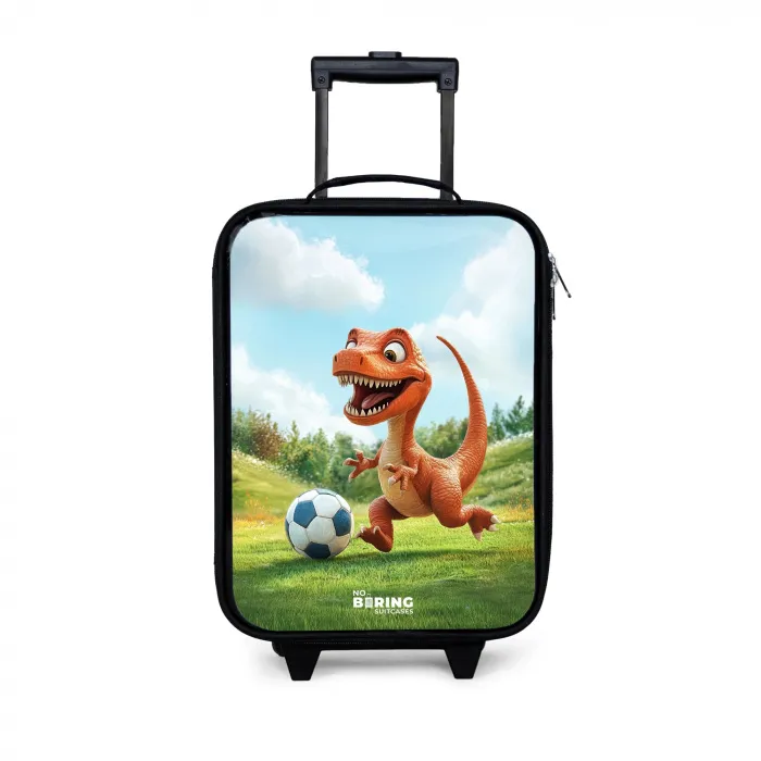 Voetbal - Dino - Sport Kinderkoffer - Zwart klein -3d