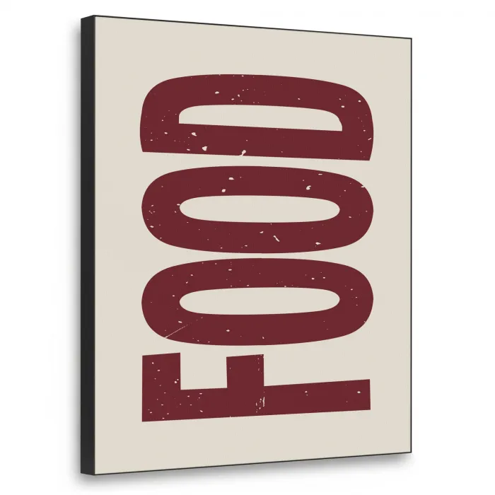 Eten - Japandi - Rood - Decoratie Textielframe zwart klein -3d