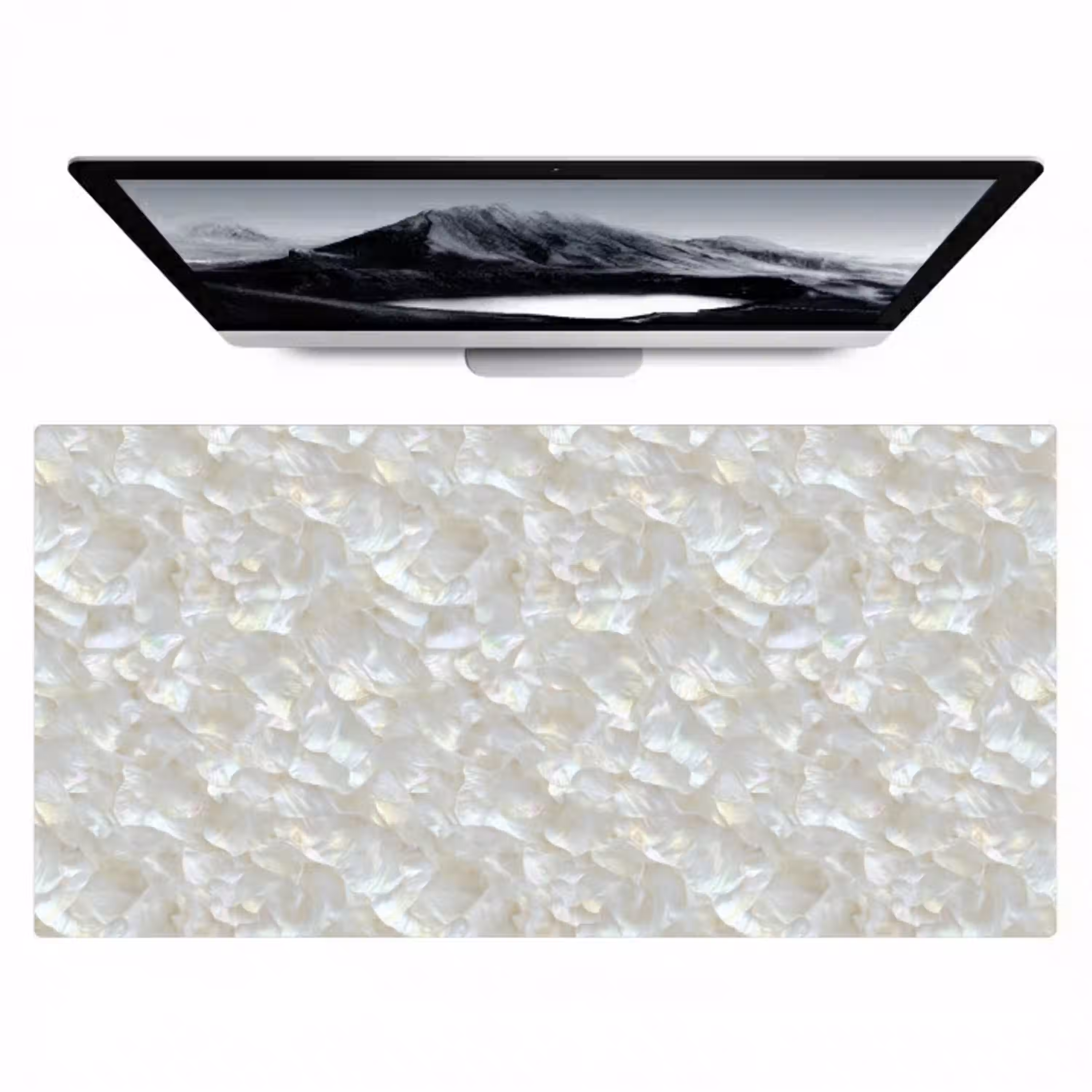 Parelmoerglans - Wit - Schelp Muismat XXL klein 681 -zzz3d