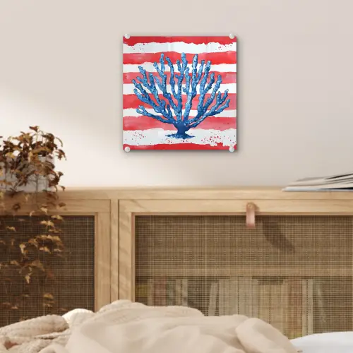 Koraal - Verfstructuur - Rood - Blauw plexiglas 5mm klein -sfeer4