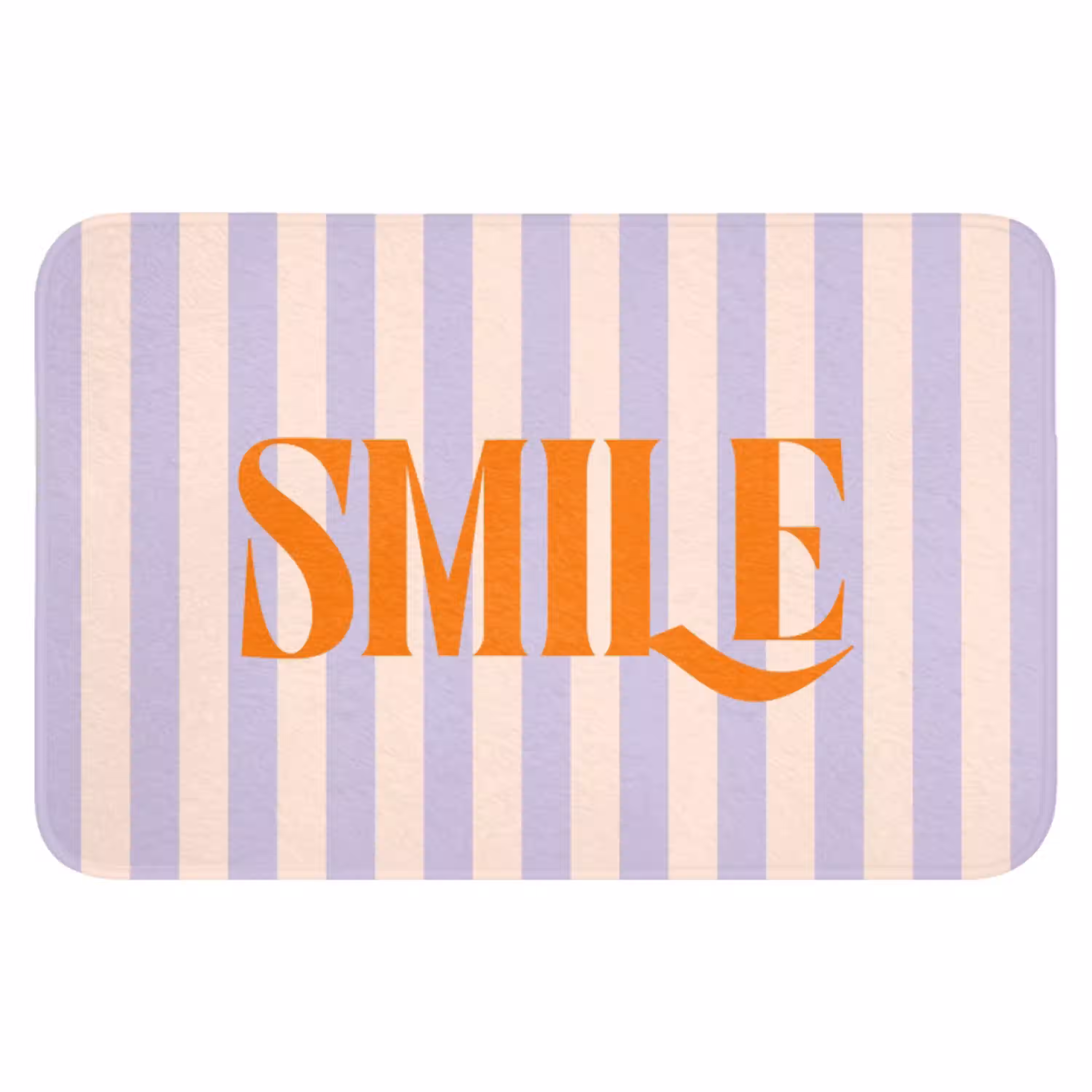 Lila - Oranje - Strepen - Smile WCmat klein -3d