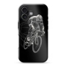 Lijntekening - Wit - Wielrennen - Snelheid Toughcase MagSafe Apple iPhone 17 klein -3d