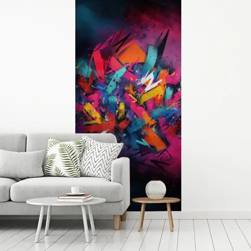 Abstract - Explosie - Neonkleuren fotobehang vinyl groot -woonkamer