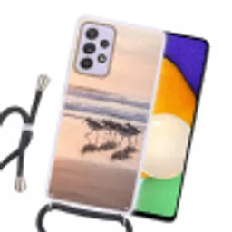 Zee - Vogels - Strand Hoesje Samsung Galaxy A52 5G met koord klein -sfeer1