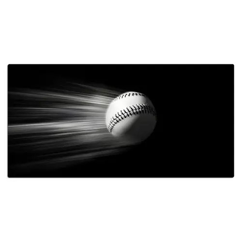 Honkbal - Wit - Vliegt Muismat XXL klein -3d_leeg