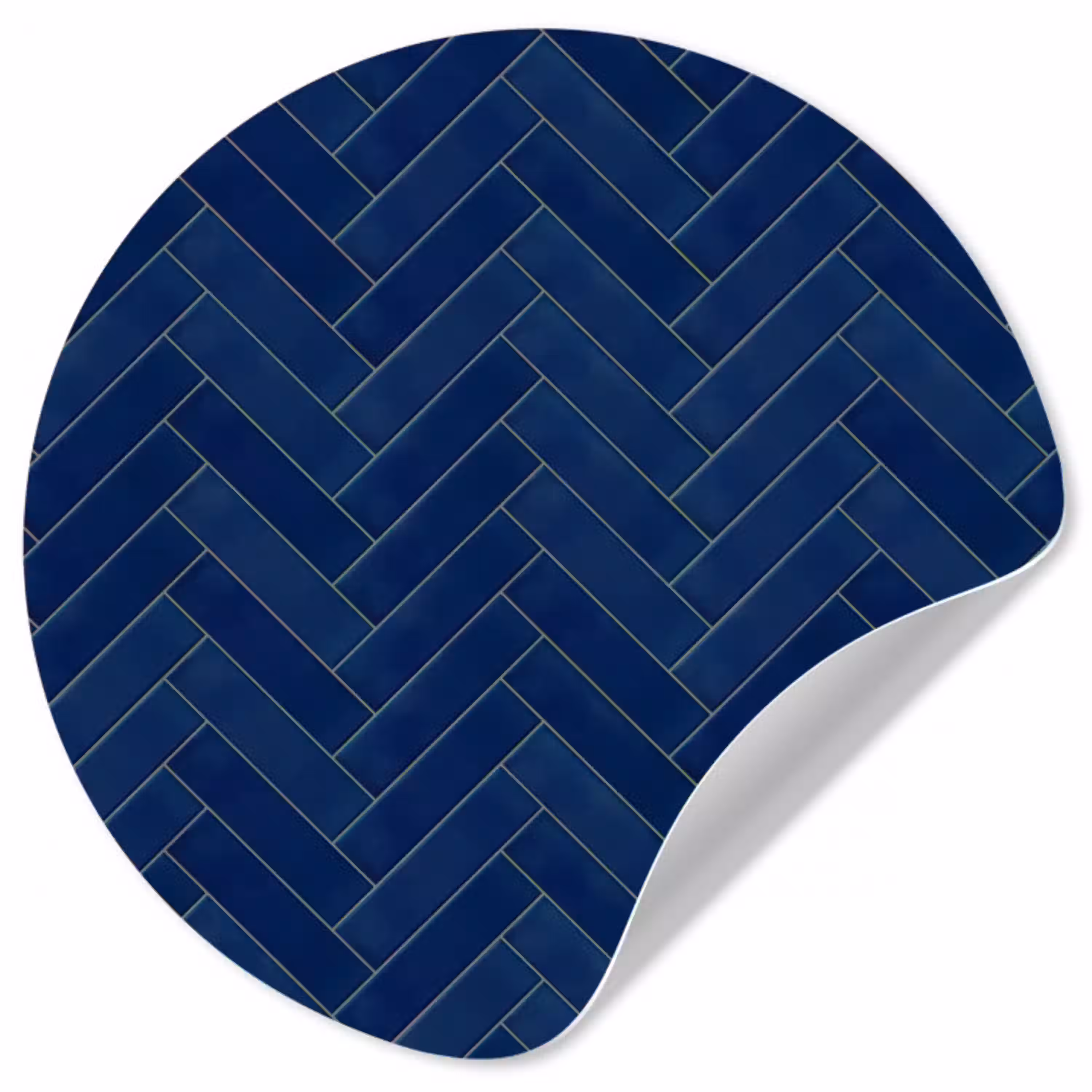 Visgraat - Wandtegel - Donkerblauw - Navy Blue Wandcirkel behangsticker klein 186 -3d