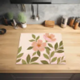 Grafisch - Bloemen - Roze Inductie beschermer vinyl 3mm middel -sfeer5