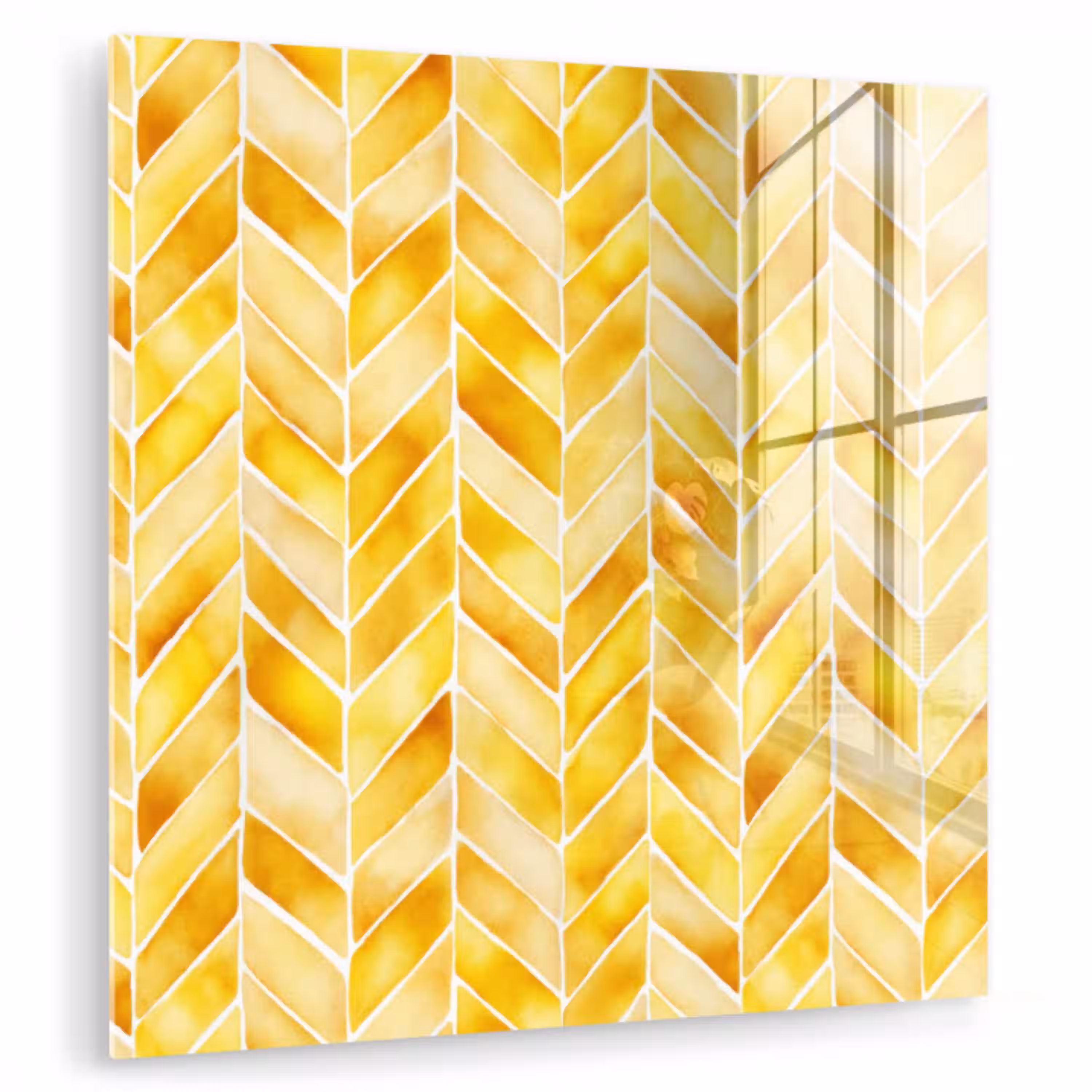 Visgraat - Aquarel - Patronen - Goudgeel plexiglas 5mm klein 11 -zzzproduct_nieuw