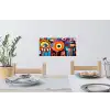 Abstract - Gezicht - Kleurrijk Muursticker klein -eettafel