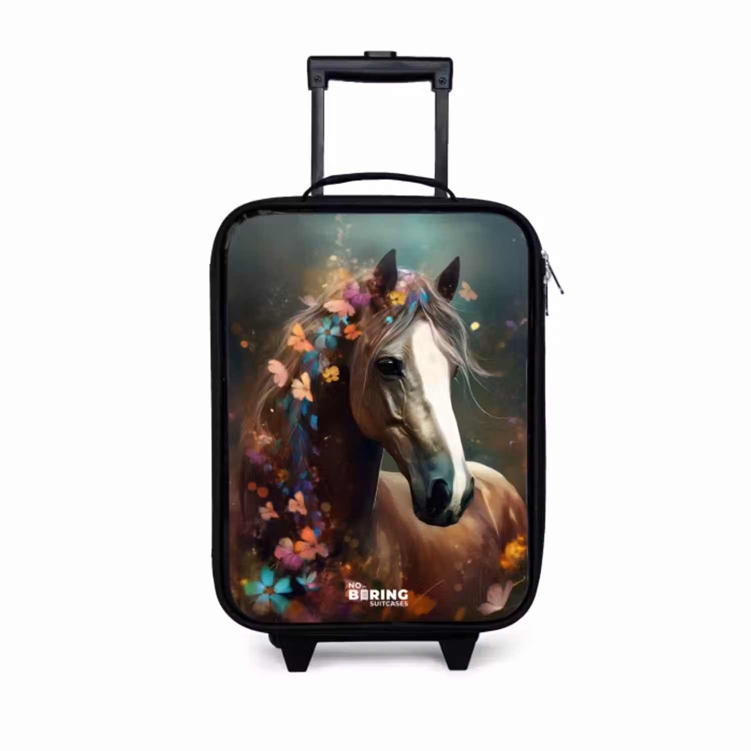 Kinderkoffer - Lichtbruin paard tussen de bloemen