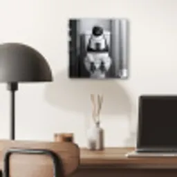 Pinguïn - Telefoon - Toilet - Zwart - Wit aluminium wit klein -sfeer5