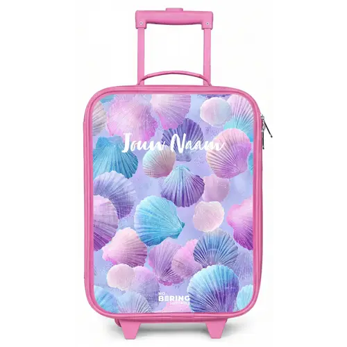 Gekleurde schelpen op een paarse achtergrond Kinderkoffer - Roze klein -zz3dotto