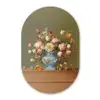 Neutral - Bloemen - Boeket - Vaas Wandcirkel Ovaal Forex klein -3d