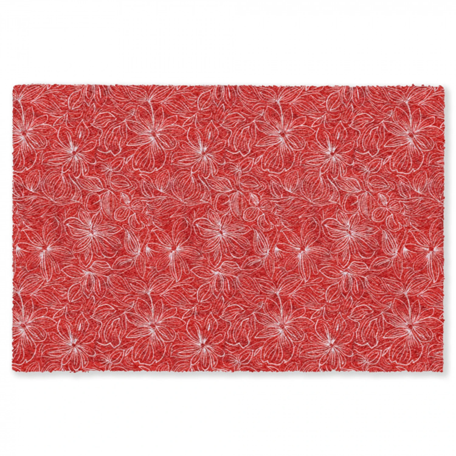 Bloemen - Patroon - Rood Vloerkleed Rechthoek klein 1091 -3d