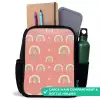 Regenboog - Hartjes - Patronen - Girl - Roze - Kinderen Rugzak - Zwart middel -inhoud_UK