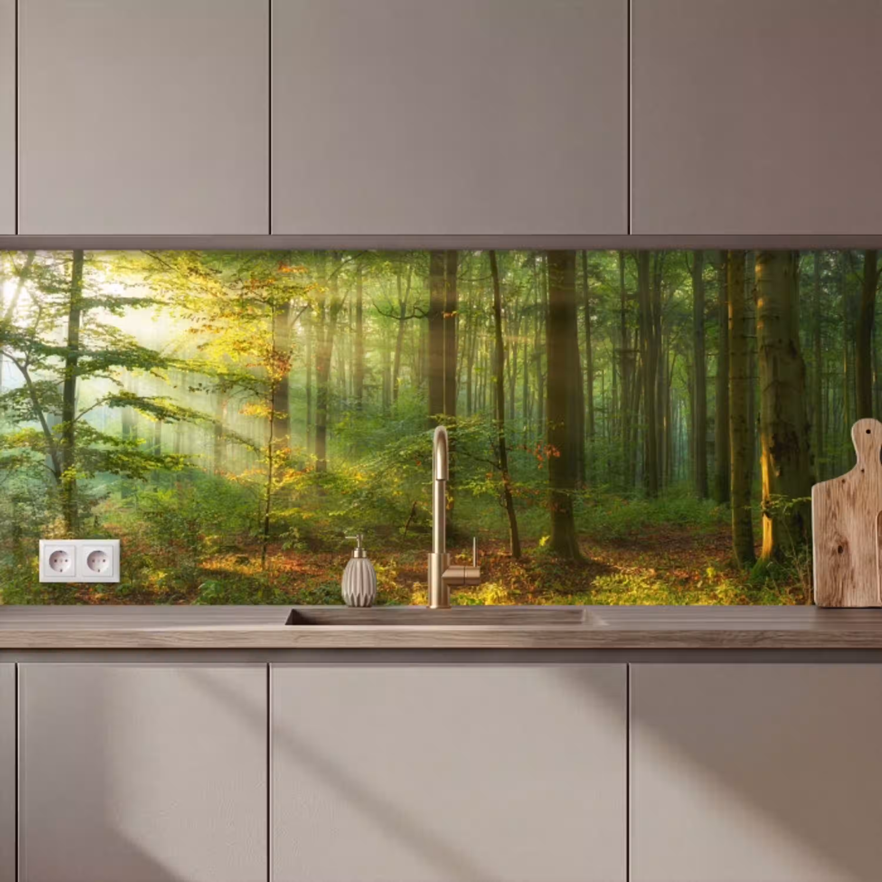 Zon - Bos - Bomen - Natuur - Herfst keuken achterwand 2 middel zz_3dshopping
