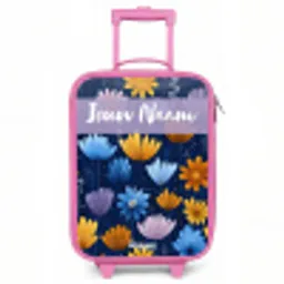 Bloemen - Patroon - Blauw Kinderkoffer - Roze klein -3d