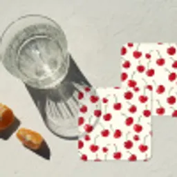 Kersen - Minimalistisch - Rood onderzetter kurk middel 366 -sfeer4