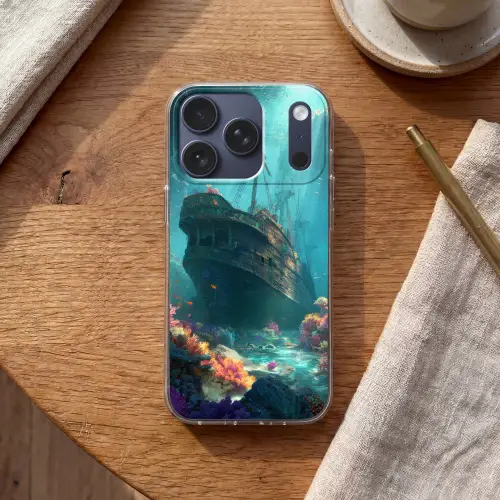 Schip - Hout - Koraalriffen - Zonlicht Telefoonhoesje iPhone 17 Pro klein -sfeer1