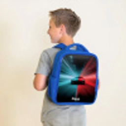 Sportwagen - Lichtstralen - Neon - Blauw Kinderrugzak - Blauw middel -sfeer2