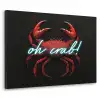 Krab - Rood - Neon - Quote Textielframe zwart klein -3d