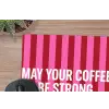 Roze - Strepen - Koffie - Maandag muismat rubber klein -closeup