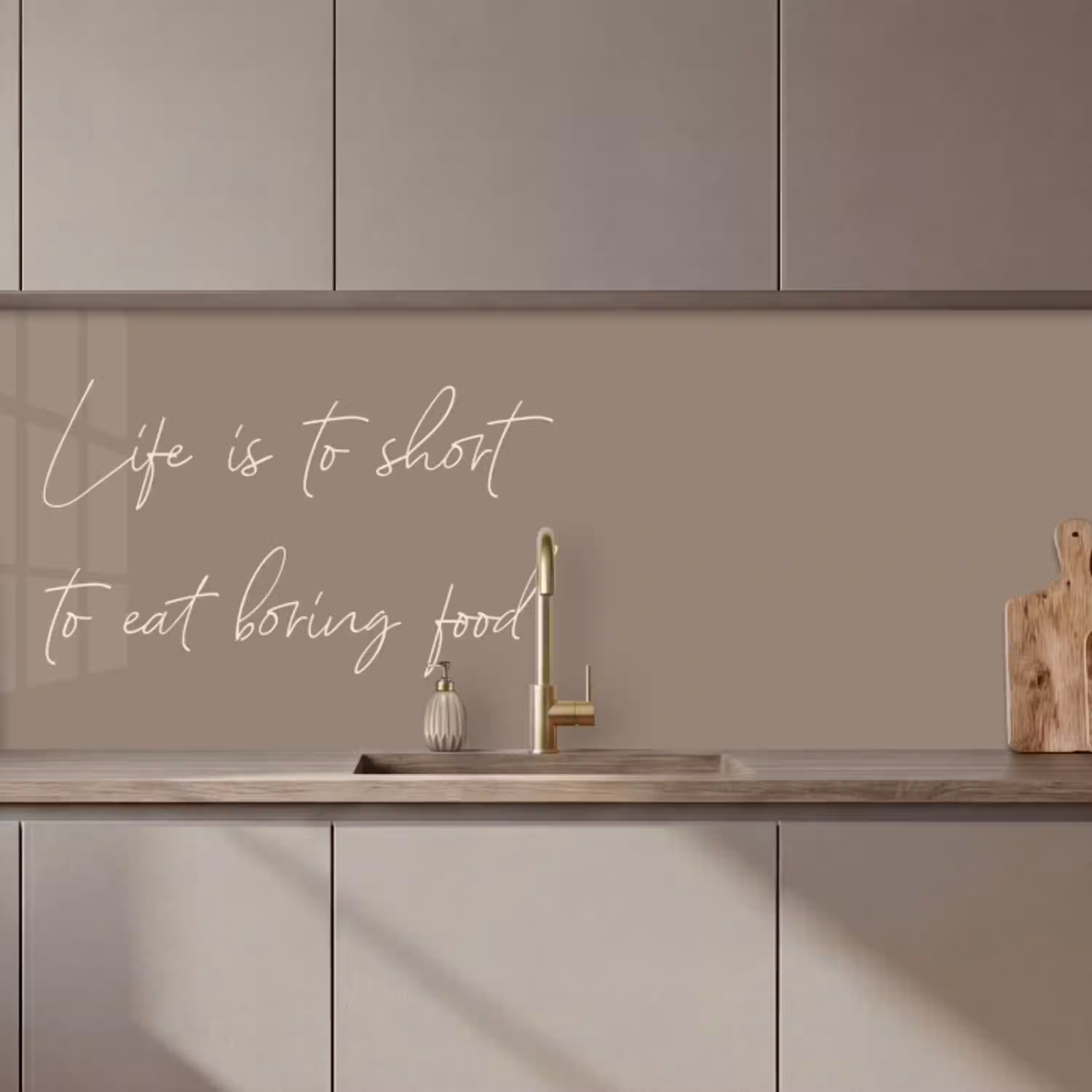 Life is to short to eat boring food keuken achterwand 2 middel zz_3dshopping