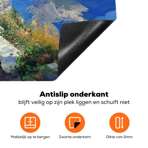 Trap - Huizen - Berglandschap - Zee Inductie beschermer vinyl 3mm klein -zzzzzzz-td-onderkant