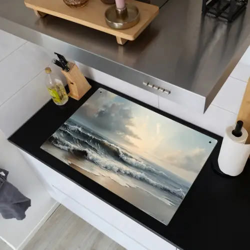 Strand - Zee - Zonsondergang Inductie beschemer met haakjes klein -sfeer1