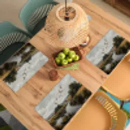 Eenden - Rivier - Landschap - Vlucht - Nostalgisch Placemat vinyl groot -zzsfeer5_Kitchenyeah-website