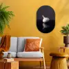 Knoflook - Zwart - Wit Wandcirkel Ovaal Forex klein -sfeer4