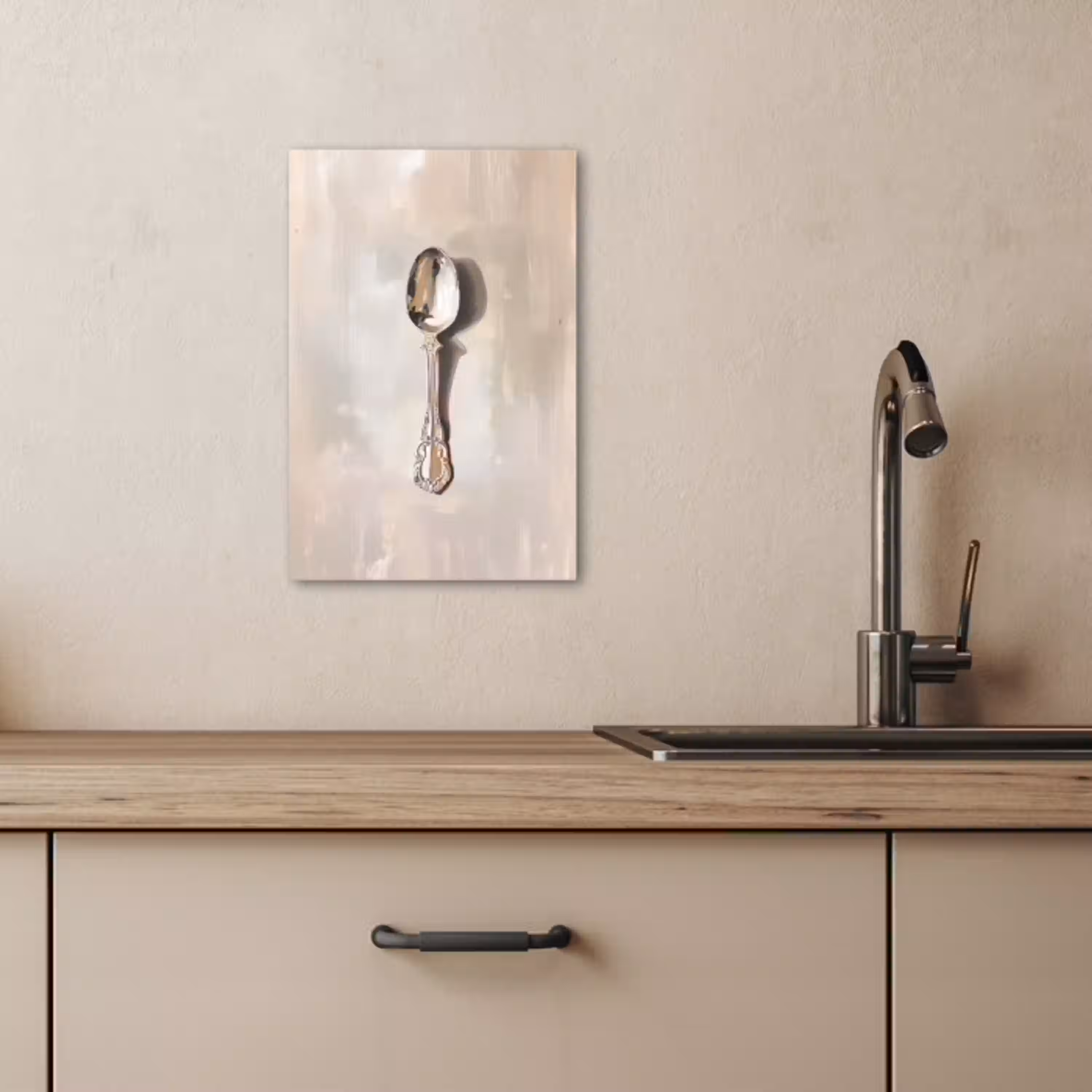Lepel - Verf - Zilver KitchenYeah - Keuken - Canvas klein -sfeer2