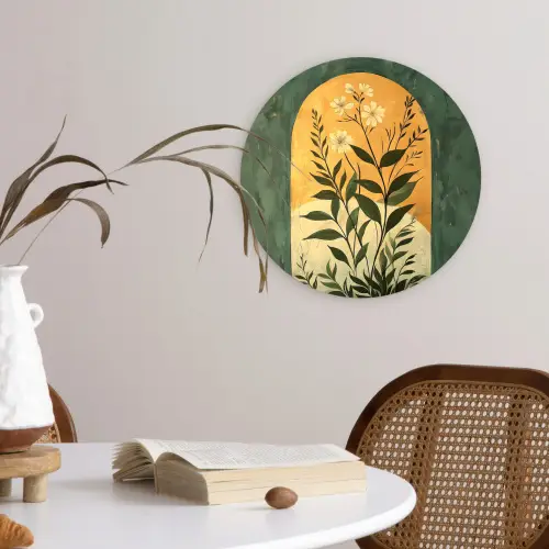 Plant - Bloemen - Wit Wandcirkel plexiglas klein -sfeer4