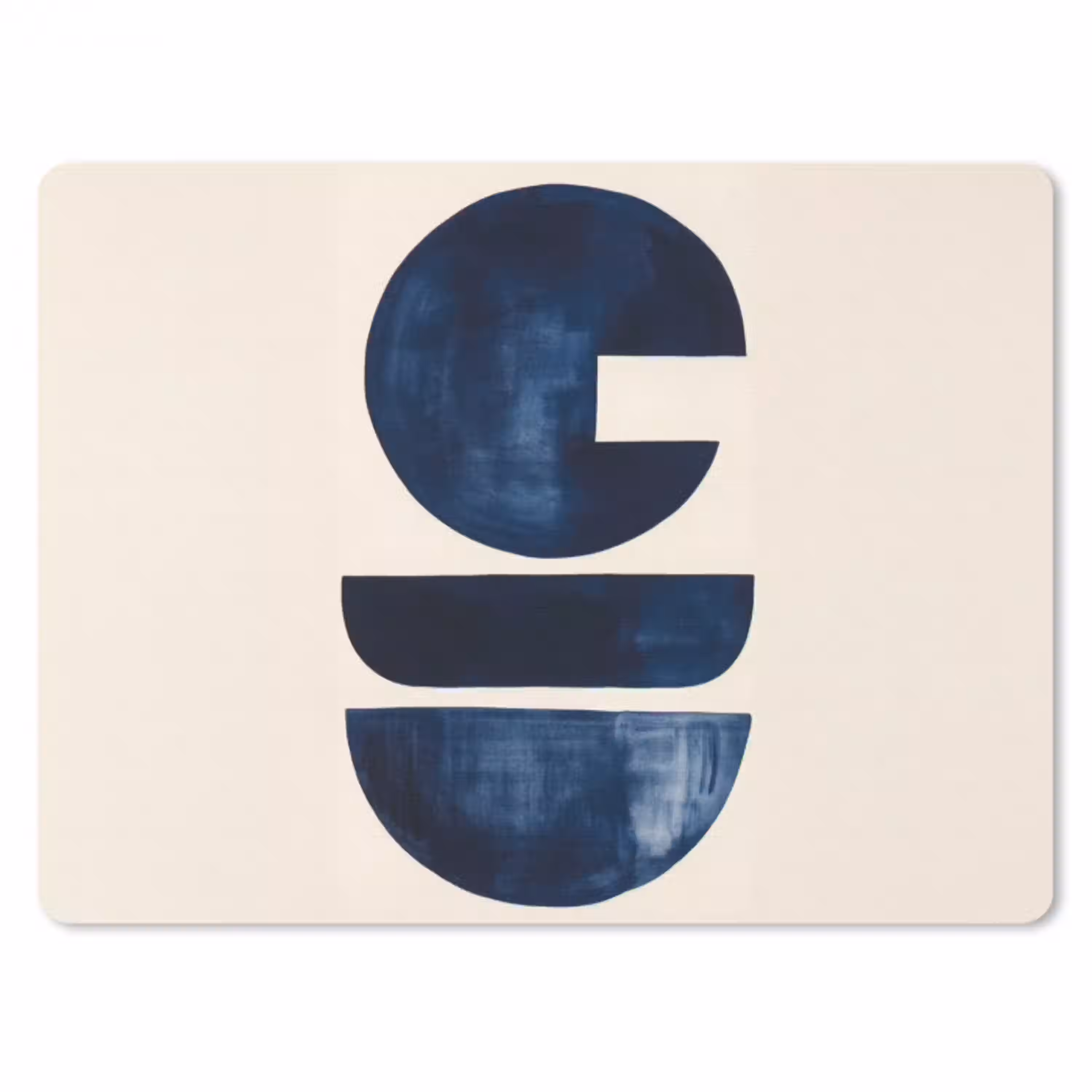 Vormen - Blauw - Abstract muismat rubber klein -3d