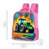 Tractor - Groen - Abstract - Penseelstreken Kinderrugzak - Roze middel -productfoto_formaten
