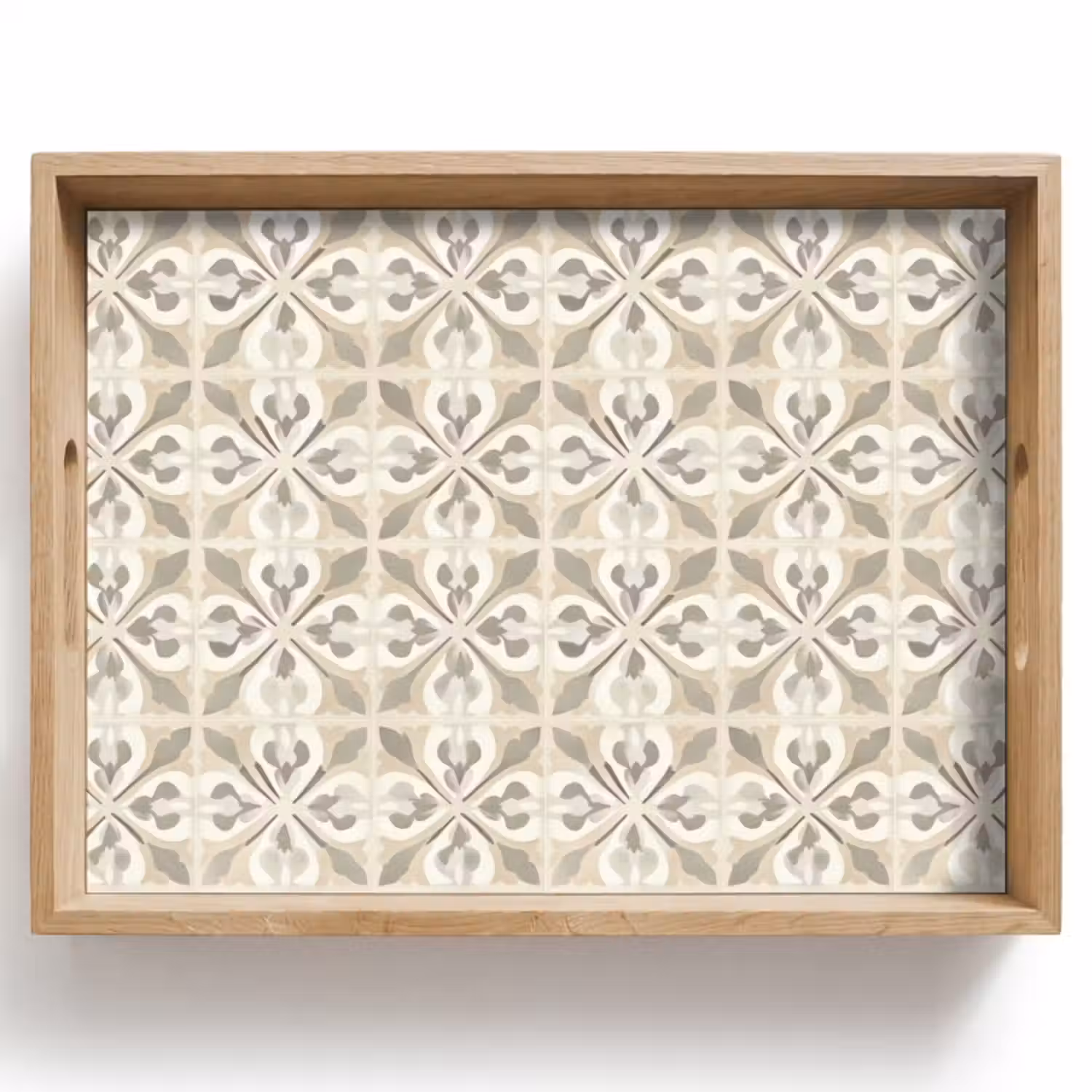 Dienblad - Tegel - Motief - Beige