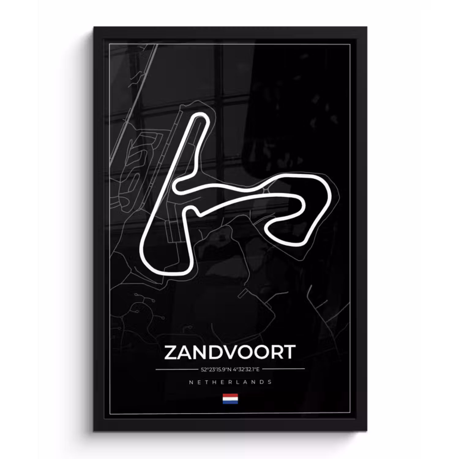 Poster met lijst - Formule 1 - Circuit Zandvoort - Racebaan - Nederland - Circuit - Zwart