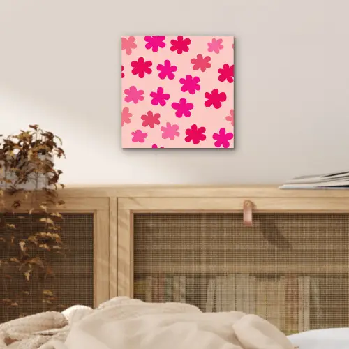 Bloemen - Patroon - Roze aluminium wit klein -sfeer3