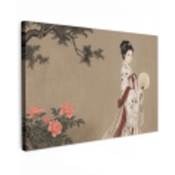 Vrouw - Azië - Kunst - Beige canvas 2cm klein -z3d
