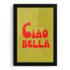 Ciao bella - Rood - Groen - Stippen fotolijst zwart zonder passe partout klein -3d