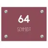 Donker oudroze - Modern Naambord Rechthoek middel -3d