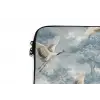 Wolken - Kraanvogels - Blauw laptophoes neopreen klein 279 -detail