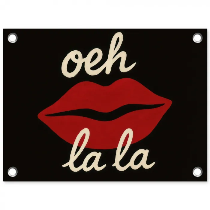 Lip - Rood - Quote tuinposter los doek klein -3d