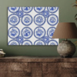 Cirkels - Bloemen - Blauw PET vilt klein 837 -sfeer2