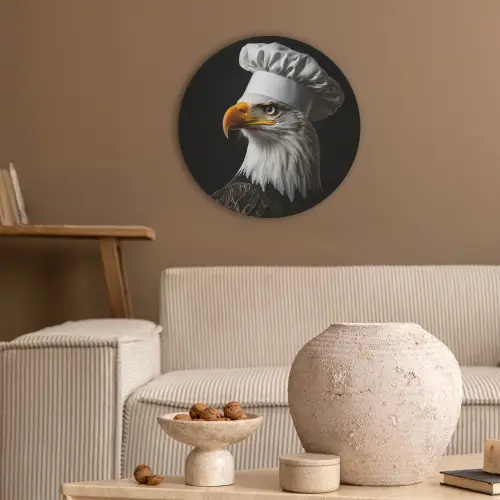 Arend -Amerika - Koksmuts - Vogel - Stoer Akoestische PET Vilt - Rond klein -sfeer1